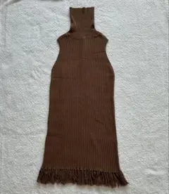【lounge dress】 ロングニットベスト ジレ ワンピース ※非売品のサムネイル