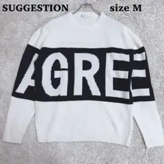 【極美品】サジェスチョン AGREE ロゴ オーバーサイズ ニット セーター Mのサムネイル