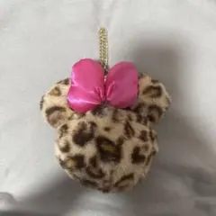 ディズニーリゾート ミニー ヒョウ柄 ポーチ キーチェーン