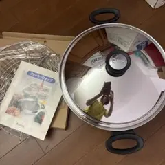 Amway クィーン・ウォック 両手鍋 蒸し網付きのサムネイル