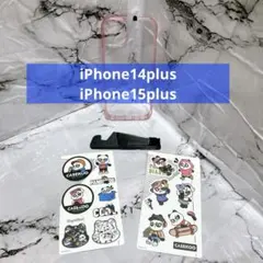 iPhone14plus iPhone15plus ケース クリア ピンク