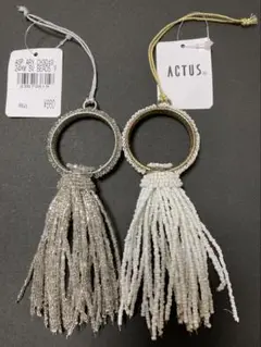 【タグ付き】 ACTUS オーナメント ビーズタッセル 2個セット