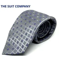 THE SUIT COMPANY ネクタイ　セッテピエゲ　シルバーグレー　絹製