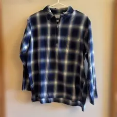 FREAK'S STORE 青系チェックネルシャツオンブレM