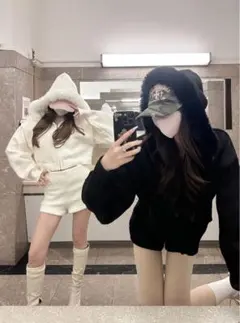 GRL グレイル フードファーニットパーカー