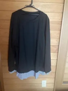 4L★新品大きいサイズ★おしゃれなストライプ柄切り替えチュニック♪