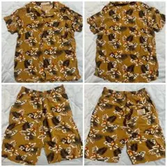 ハワイアンシャツ ブラウン セットアップ上140下130