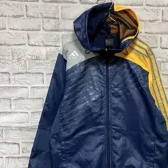 アディダス ナイロンジャケットパーカー　ネイビーM 1216