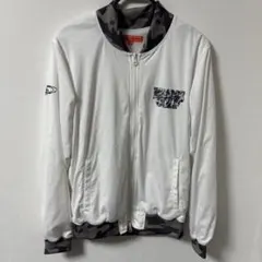 BEAMS GOLF/カモ柄リブブルゾン/防風/エアーシャット生地/ホワイト/S