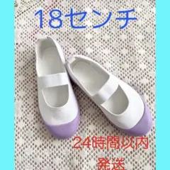 パステルカラー上靴　上履き　18.0センチ　紫　パープル　ラベンダー