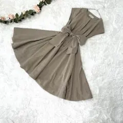 ナノユニバース　Lusso vita ワンピース　ベージュ　ウエストリボン