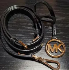 Michael Kors ブラックショルダーバッグストラップ・キーホルダーセット