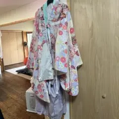 子供用 着物 薄紫 花柄