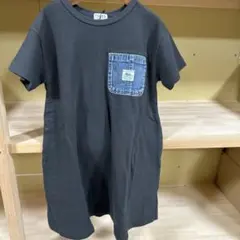 SALE。デニムポケットワンピース120