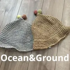 値下げ‼️Ocean&Ground ポンポン付き麦わら帽子 50cm 2個セット
