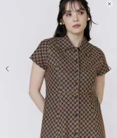 フランドル45周年限定　フラワー刺繍デニムワンピースのサムネイル