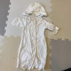 ホワイト ツーウェイ・ドレスオール 帽子付き