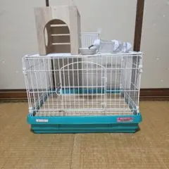 アイリスオーヤマうさぎ用ケージ 手作り木製ハウス付きのサムネイル