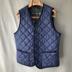 LAVENHAM ラベンハム キルティングベスト 38 ネイビー Vネック英国製