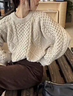 select MOCA by son ヴィンテージライクケーブルニット　新品 セール】【9色展開】ヴィンテージライクケーブルニット（ニット
