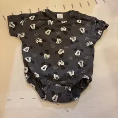 ディズニーベビー futafuta ミッキー ロンパース 70 ダークグレー