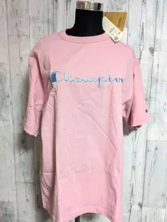 新品 チャンピオン 刺繍 ロゴ ピンク Champion Tシャツ L