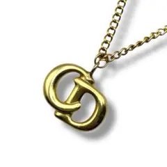 美品 Dior クリスチャンディオール ネックレス CDロゴ ゴールドカラー