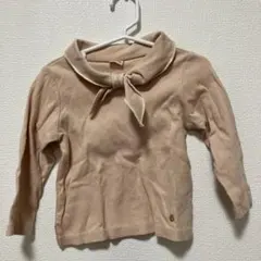 petit main ネックリボン付きトップス 90cm ベージュ
