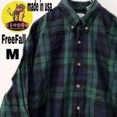 アメリカ製古着　FREEEFALL 長袖シャツ　M ブラウスVINTAGEシャツ