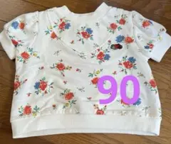 しまむら　ソフチー　花柄 半袖Tシャツ 90cm