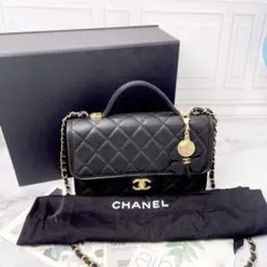 CHANEL 内蔵チップスエード キルティング チェーン ショルダーバッグaw 