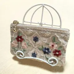 ❋ハンドメイドポーチaa ❋インド刺繍リボン　リップケース　印鑑ケース