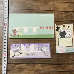 メモ帳＆付箋　3種セット（くまのがっこう、スヌーピー、ベル、靴下にゃんこ