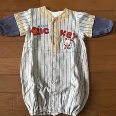ミッキー ストライプロンパース 50-70cm