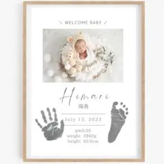 【人気No1⭐︎】写真入り 手形足形ポスター　命名書　命名紙　ベビーポスター