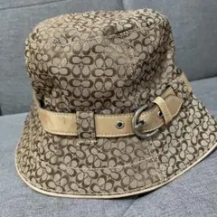 COACH ロゴ柄 バケットハット ベージュ