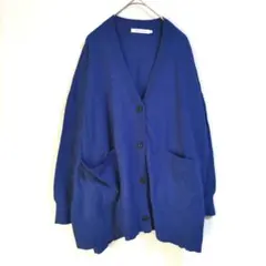 〈アメリカンホリック〉長袖カーディガン　青系　ポケットあり　ゆったりめ　М