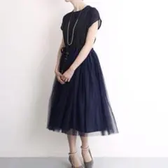 merlot plus デコルテシースルーチュールオケージョンワンピース