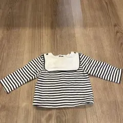 jacadi ストライプ襟付き長袖カットソー 12M