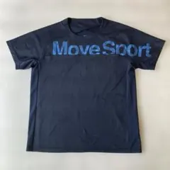 ト2606-①-5672 デサント MoveSport Tシャツ　紺　Lのサムネイル