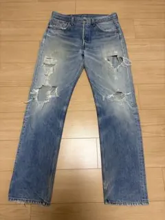 USA製/雰囲気抜群91年製 リーバイス 505 ダメージ ボロジーンズ W31 