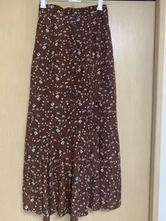FREE'S MART 小花柄ロングスカート　ブラウン
