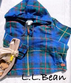L.L.Bean ネルシャツフード付き　チェック柄