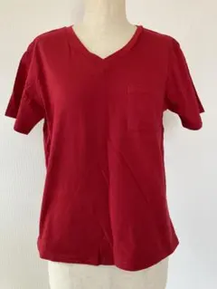 美品 tiptop 赤 Vネック Tシャツ ポケット付き シンプル カジュアルのサムネイル