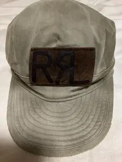 希少】RRL ダブルアールエル ワッペンキャップ フェードグレー レザー