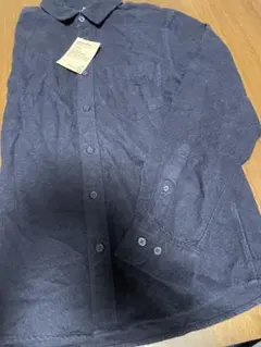 ネイビー フランネル 長袖シャツ XS