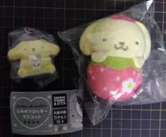 ふわわフロッキー、いちごおくるみマスコットセット