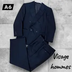 【美品】Visage hommes礼服 フォーマル 黒 ダブルブレストスーツA6
