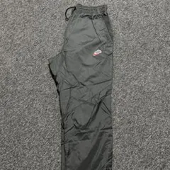 NIKEナイキ 筆記体スウォッシュロゴワッペン ナイロンパンツ ブラック