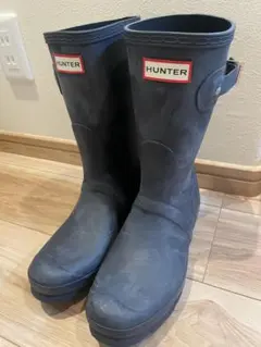 HUNTER ブラック 長靴 バックル付き　24〜24.5cm
